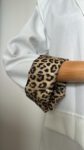 Blazer léopard blanc  et un débardeur en maille blanc