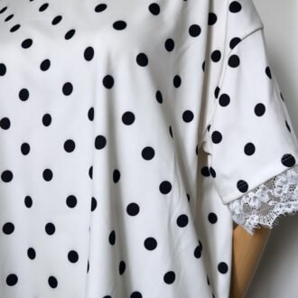 T-shirt à pois blanc cassé