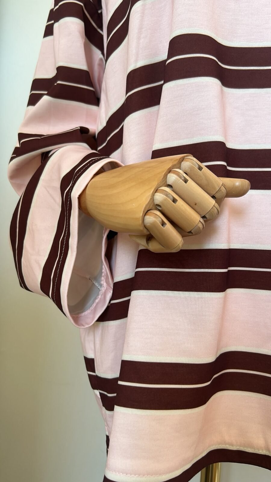 Polo Oversize Rayé Rose & Marron