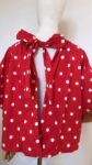 Blouse Cape à Pois Rouge et Blanc, Nœud Dos Nu