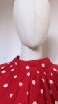 Blouse Cape à Pois Rouge et Blanc, Nœud Dos Nu