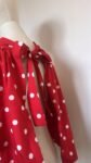 Blouse Cape à Pois Rouge et Blanc, Nœud Dos Nu