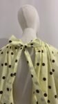 Blouse Cape à Pois Jaune Pâle et Marron, Nœud Dos Nu