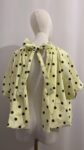 Blouse Cape à Pois Jaune Pâle et Marron, Nœud Dos Nu