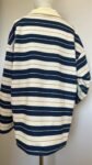 Polo oversize rayé marine & écru, col jaune pâle