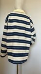 Polo oversize rayé marine & écru, col jaune pâle
