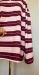 Polo oversize rayé rose & bordeaux, col rose poudré