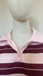 Polo oversize rayé rose & bordeaux, col rose poudré