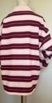 Polo oversize rayé rose & bordeaux, col rose poudré