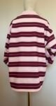 Polo oversize rayé rose & bordeaux, col rose poudré
