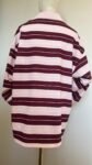 Polo oversize rayé rose & bordeaux, col rose poudré